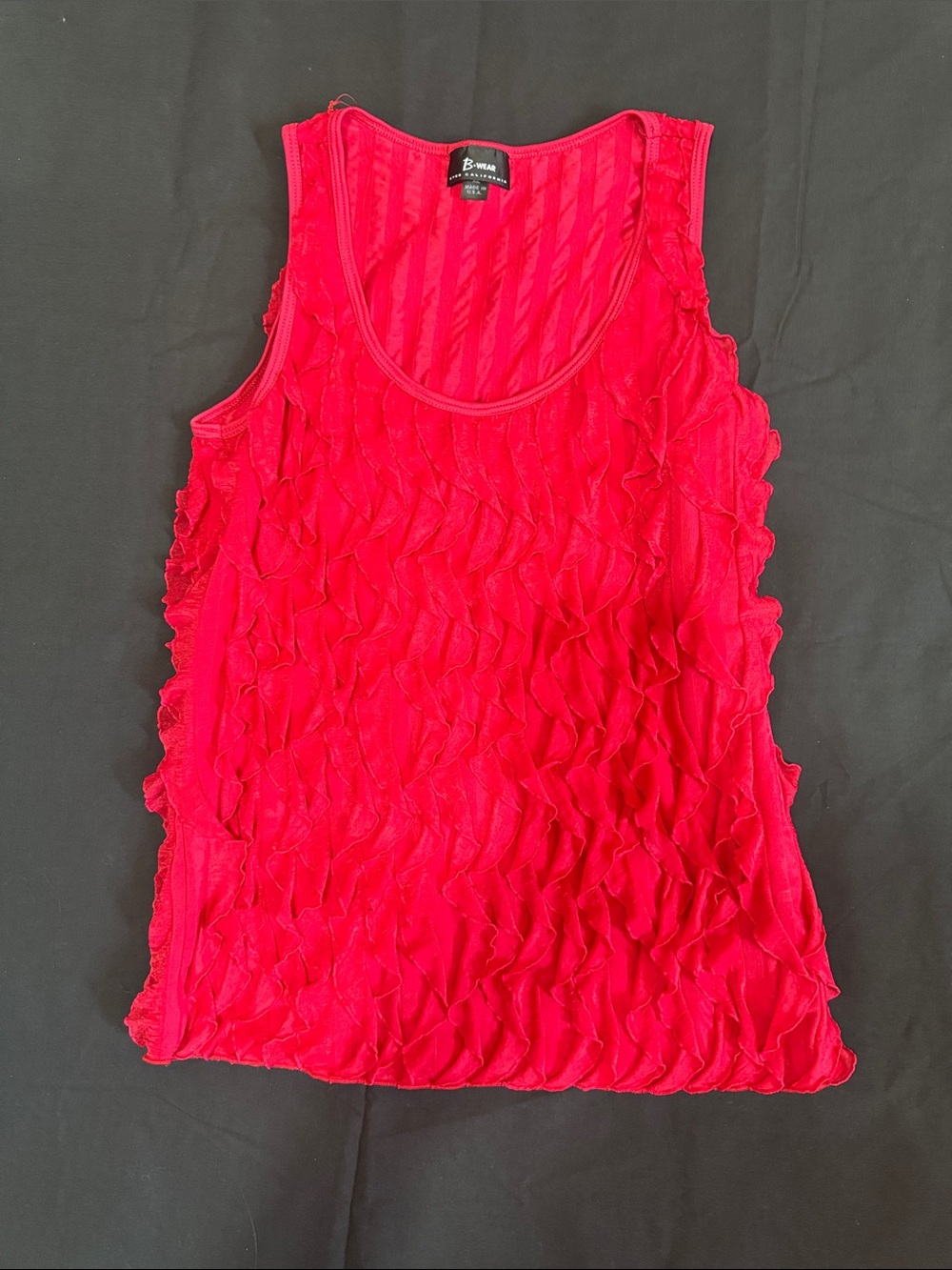 Bwear Women's Red Ruffle Layered Tank Top 0024